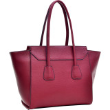 Faux Leather Winged Satchel