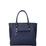 Side Zipper Décor Leather Satchel