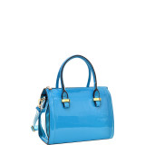 Mini Patent Leather Barrel Body Satchel