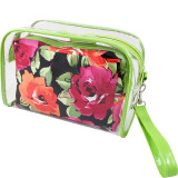 Tropicana Two Piece Cosmetic Bag Set with Wristlet