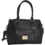 Saffiano Faux Leather Satchel