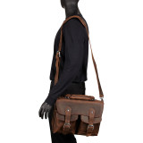 14" Leather Laptop Briefcase