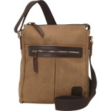 Canvas Tourist Slim Messenger Bag with Leather Accent