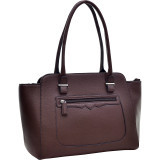 Faux Leather Shoulder Bag with Front Zipper Pocket