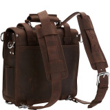 13" Tall Leather Laptop Backpack Brief