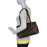 E/W 1/4 Flap Triple Compartment Shoulder Bag