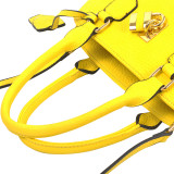 Round Padlock Zip Satchel with Shoulder Strap