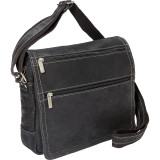 Double Zip Distressed Leather Small Messenger