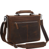 15" Cowhide Fine Leather Messenger Bag with Clasp Lock