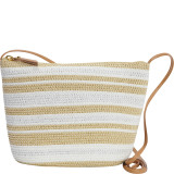 Paper Straw Metallic Stripe Crossbody