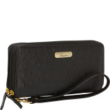 Ostrich Brights Slim Double Zip Wallet with Wristlet