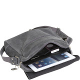 Double Zip Distressed Leather Small Messenger