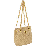 Two-Tone Paper Straw Lurex Bag