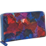 Tie dye Leather Zip Around Wallet