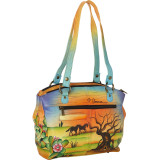 Hand Painted Triple Compartment Convertible Tote