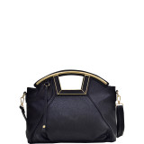 Soft Faux Leather Frame Handle Purse with Removable Shoulder Strap