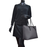 Patent Faux Leather Trim Tote