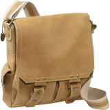 Distressed Leather Vertical Letter Size Messenger