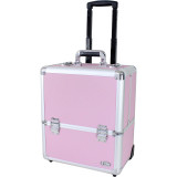 Rolling Makeup Salon 2 in 1 Train Case with Adjustable Dividers