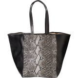Page Python Print and Leather Tote