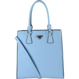 Saffiano Multi-colored Faux Leather Structured Shopper Tote Handbag