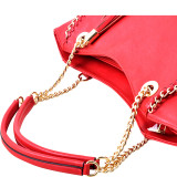 Faux Leather Chain Link Tote Bag