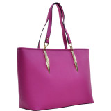 Large Saffiano Faux Leather Tote with Minimal Accent Hardware