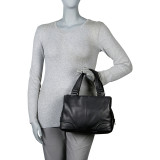 Three Compartment Top Zip Satchel