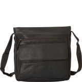 Two Top Zip Front Flap Organizer Crossbody