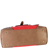 Three Tone Faux Leather Handbag