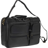 Genuine Leather Double Gusset Briefcase With Laptop Sleeve
