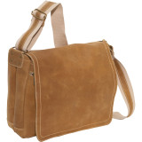Distressed Leather Full Flap Laptop Messenger - M