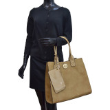 2-in-1 Patent Faux Leather Trimmed Satchel