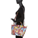 Winged Floral Print Satchel