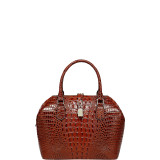 Diane Croc Embossed Top Handle Leather Tote