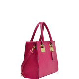 Structured Faux Leather Satchel