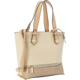 Two Tone Top Handle Tote Bag