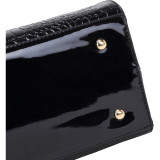 Patent Croco Embossed Faux Leather Belted Medium Tote
