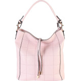 Faux Leather Zipper Closure Shoulder Handbag