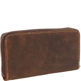 Full Grain Leather Large Zipper Clutch Wallet