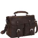 Oil Tanned Leather Messenger Briefcase