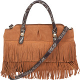 Suede Fringe Tote