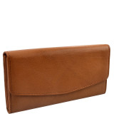 Leather Triple Gusset Flap Wallet