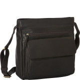 Two Top Zip Front Flap Organizer Crossbody
