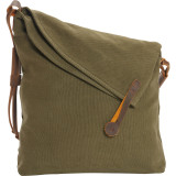 Casual Style Cotton Canvas Cross Body Shoulder Bag