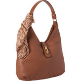 Cargo Pebble Leather Hobo with Scarf