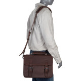 Cowhide Leather Messenger Laptop Bag