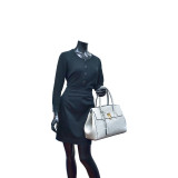 Kiss Lock Compartment Padlock Satchel with Shoulder Strap
