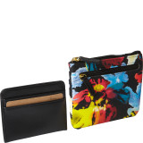 Abstract Floral Pik-Me-Up Large I.D. Coin / Card Case