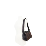 Mixed Media Leather Top Zip Crossbody
